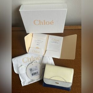 Chloé TriCilor Navy Blue + Baby Blue + Cream Wallet